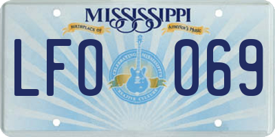 MS license plate LFO069