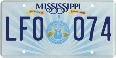 MS license plate LFO074