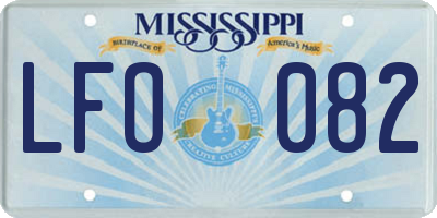 MS license plate LFO082