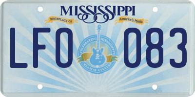 MS license plate LFO083