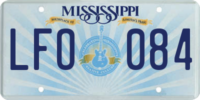 MS license plate LFO084
