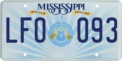 MS license plate LFO093