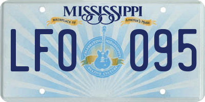 MS license plate LFO095