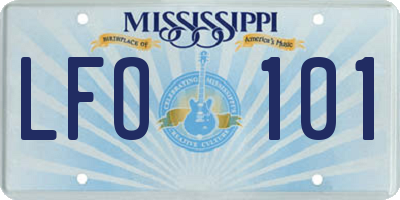 MS license plate LFO101