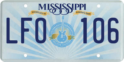 MS license plate LFO106