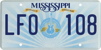MS license plate LFO108