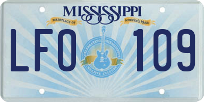 MS license plate LFO109
