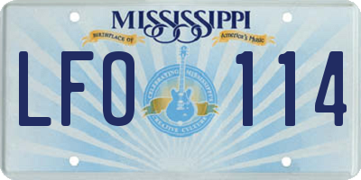 MS license plate LFO114