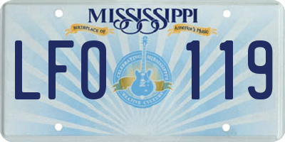 MS license plate LFO119