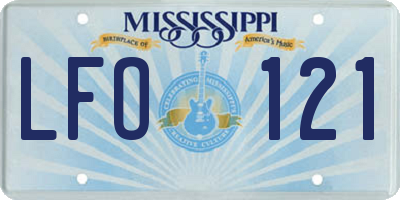 MS license plate LFO121