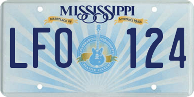 MS license plate LFO124