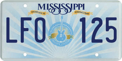 MS license plate LFO125