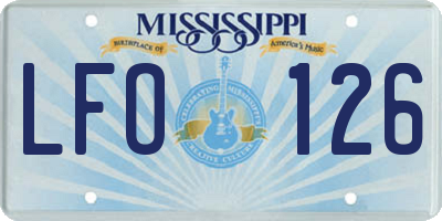 MS license plate LFO126