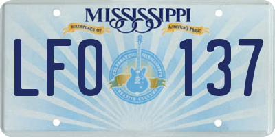 MS license plate LFO137