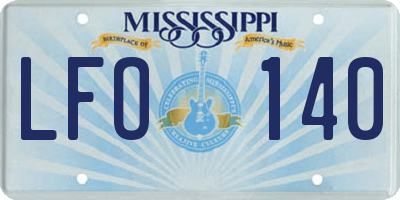 MS license plate LFO140