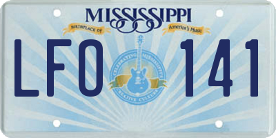 MS license plate LFO141