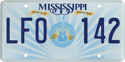 MS license plate LFO142