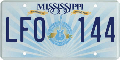 MS license plate LFO144