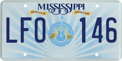 MS license plate LFO146