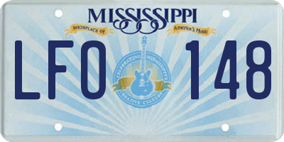 MS license plate LFO148