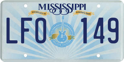 MS license plate LFO149