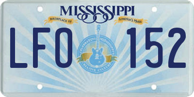 MS license plate LFO152