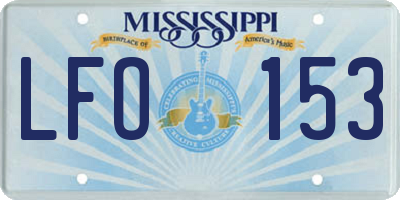 MS license plate LFO153