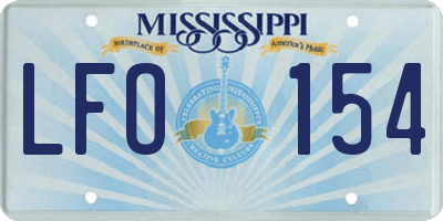 MS license plate LFO154