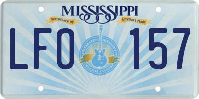 MS license plate LFO157