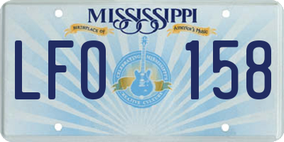 MS license plate LFO158