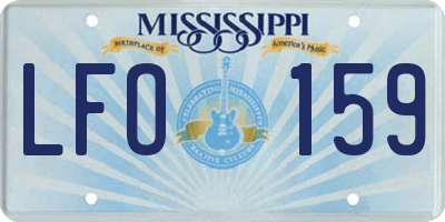 MS license plate LFO159