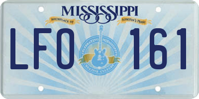 MS license plate LFO161
