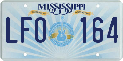 MS license plate LFO164