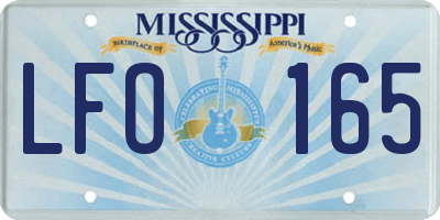 MS license plate LFO165