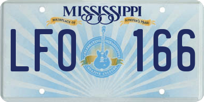 MS license plate LFO166