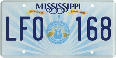 MS license plate LFO168