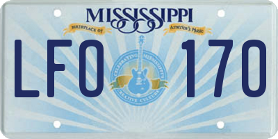 MS license plate LFO170