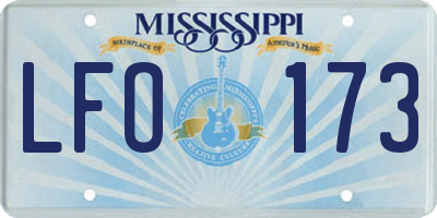 MS license plate LFO173