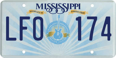 MS license plate LFO174