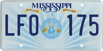 MS license plate LFO175