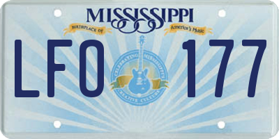 MS license plate LFO177