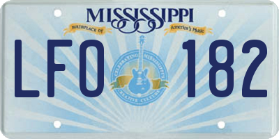 MS license plate LFO182