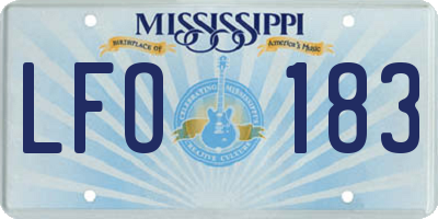 MS license plate LFO183