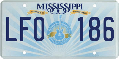 MS license plate LFO186