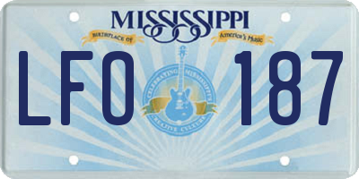 MS license plate LFO187