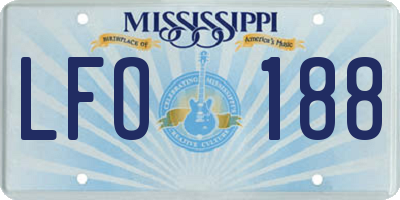 MS license plate LFO188