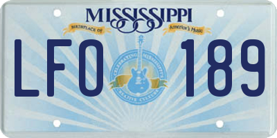 MS license plate LFO189