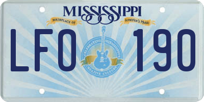 MS license plate LFO190