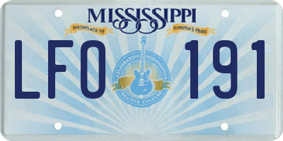 MS license plate LFO191
