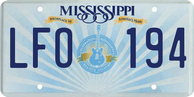 MS license plate LFO194